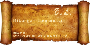 Biburger Laurencia névjegykártya